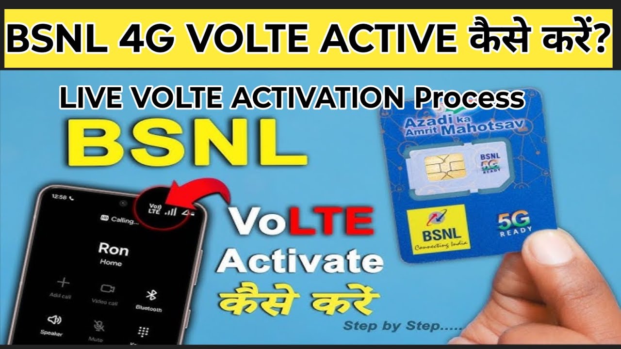 BSNL VOLTE Activation Live 2025 | How to activate Bsnl 4G VOLTE | Bsnl Volte activation | Bsnl Volte
