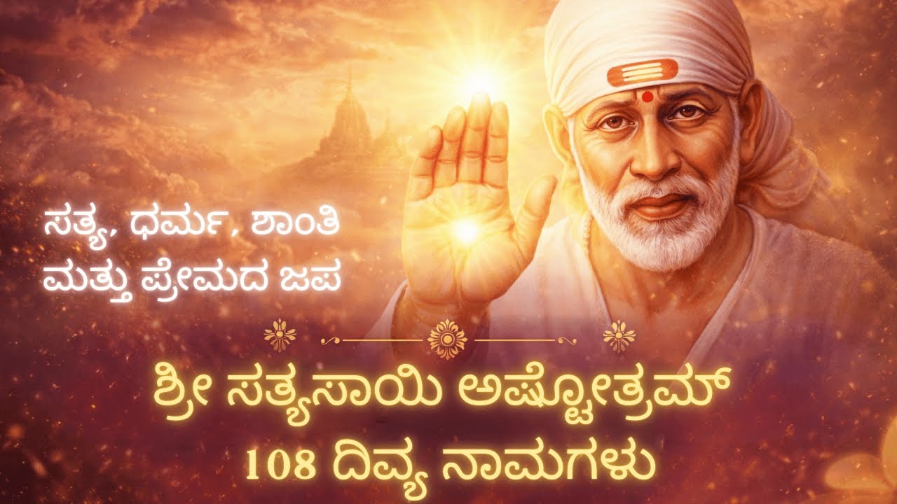 ಶ್ರೀ ಸತ್ಯಸಾಯಿ ಅಷ್ಟೋತ್ರಮ್ (ಕನ್ನಡ) 108 ದಿವ್ಯ ನಾಮಗಳು • ಸತ್ಯ, ಧರ್ಮ, ಶಾಂತಿ ಮತ್ತು ಪ್ರೇಮದ ಜಪ