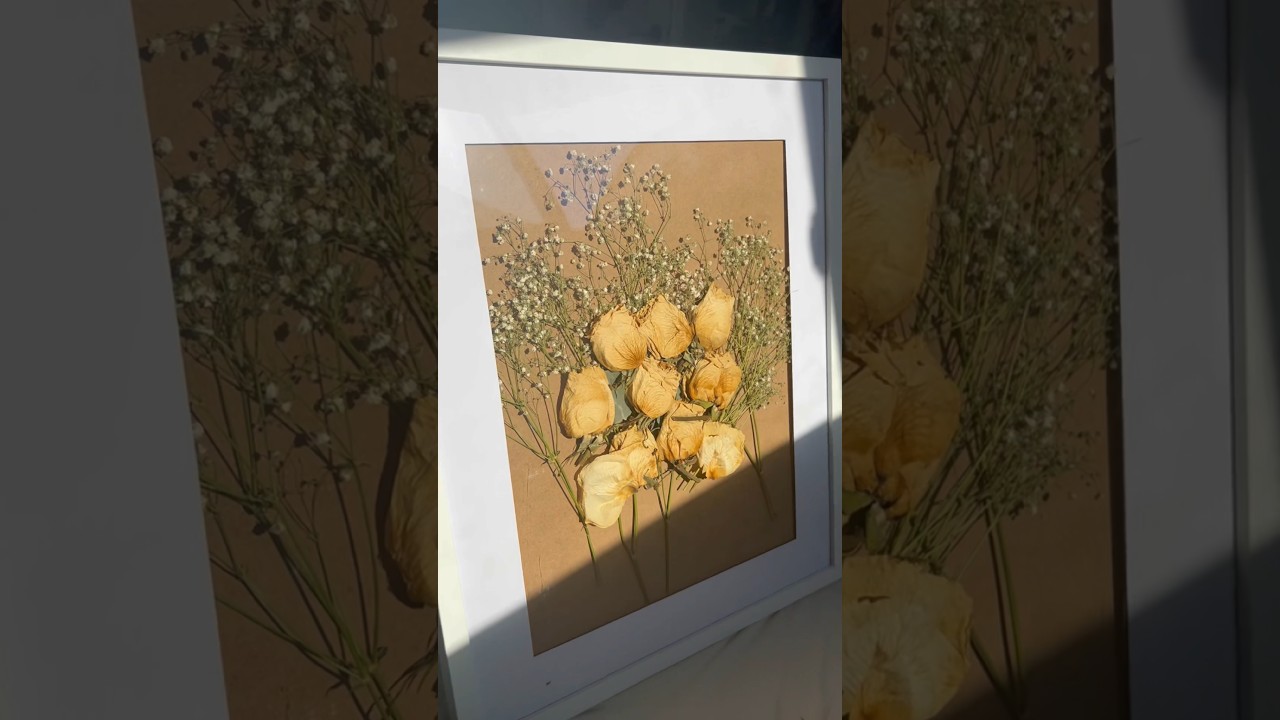 DIY DRIED WEDDING BOUQUET put into frame 🤍