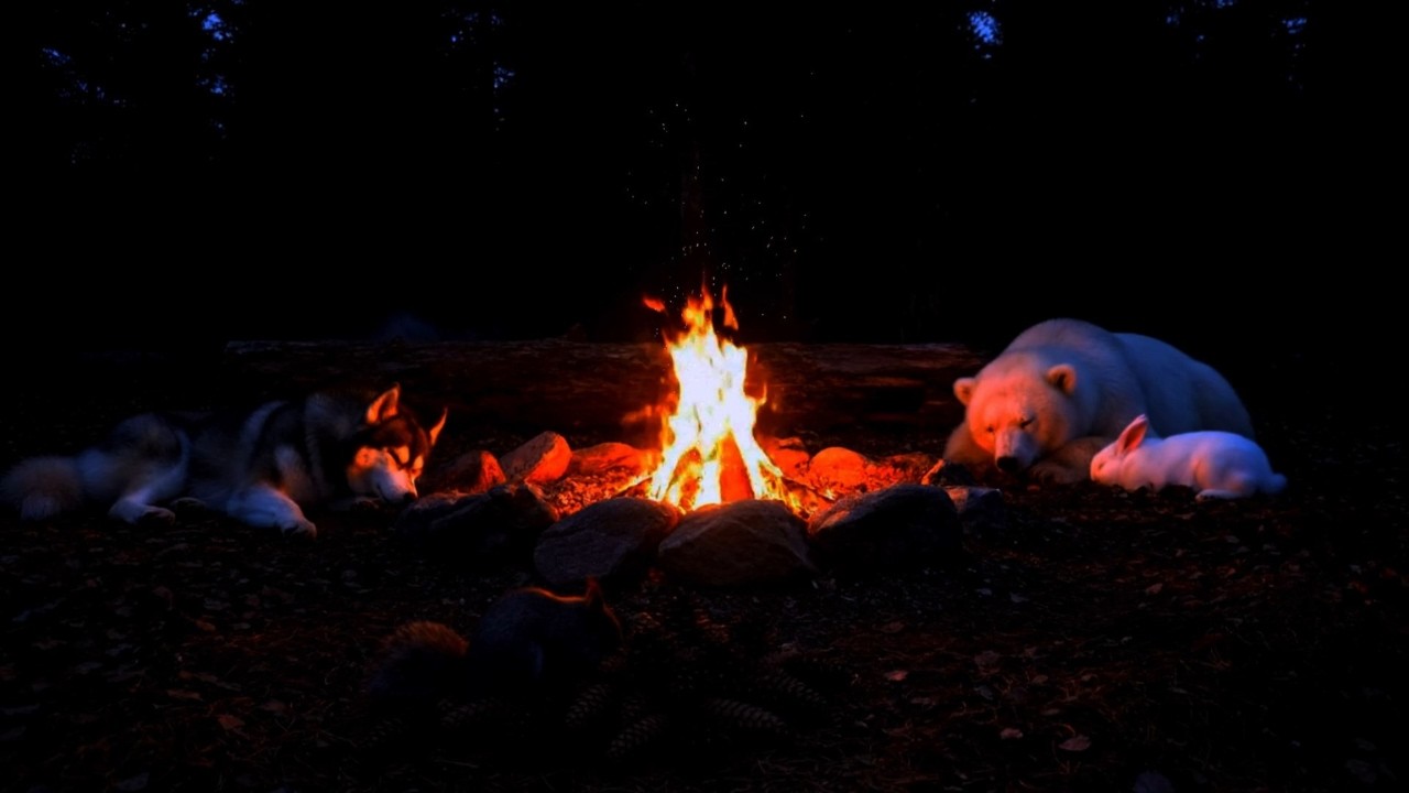 Sleeping by the Campfire 🔥 Cozy Fire Sounds for Relaxation, Healing & Deep Rest