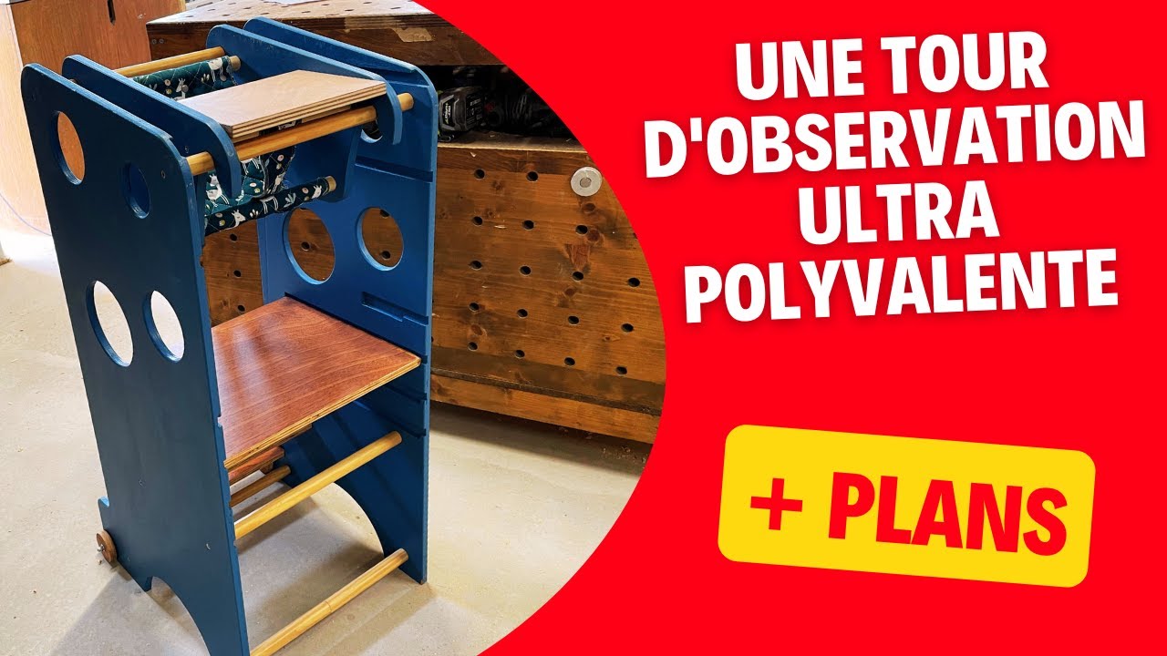 4en1 : Tour d'observation, chaise enfant , bureau, chaise haute bébé montessori