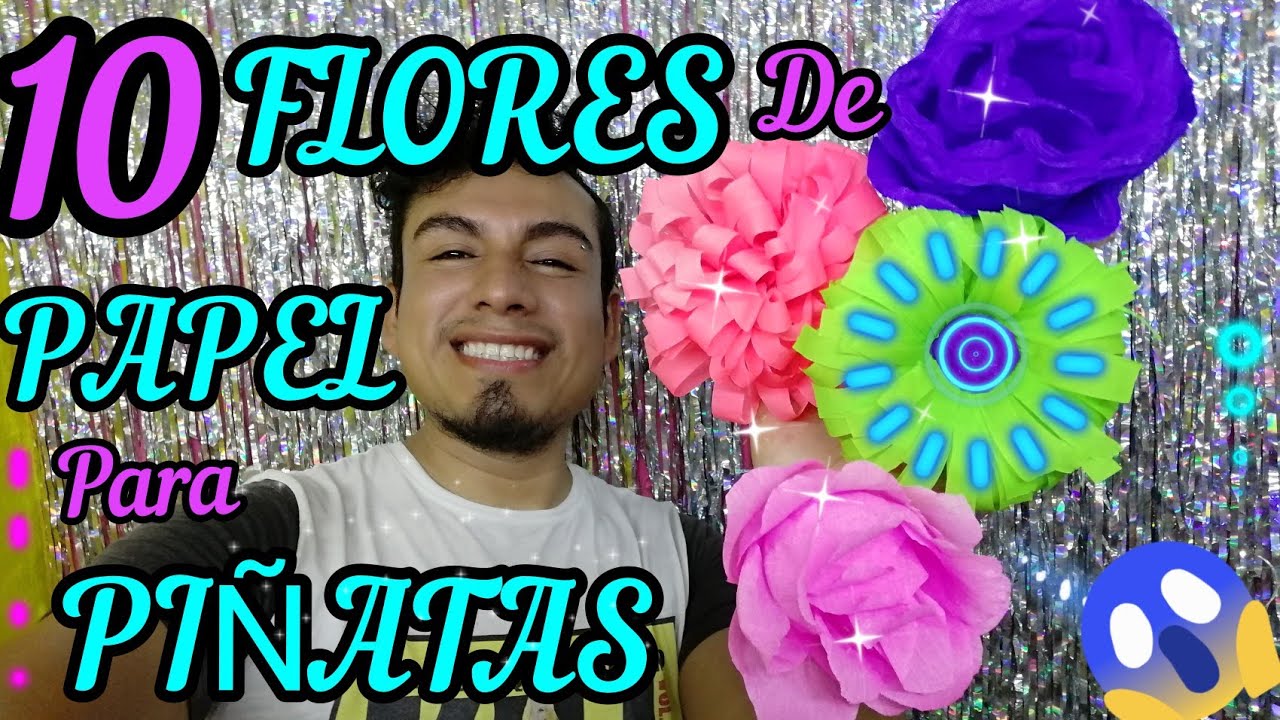 10 FLORES  de 🌹PAPEL para PIÑATAS🥳🌹🌹