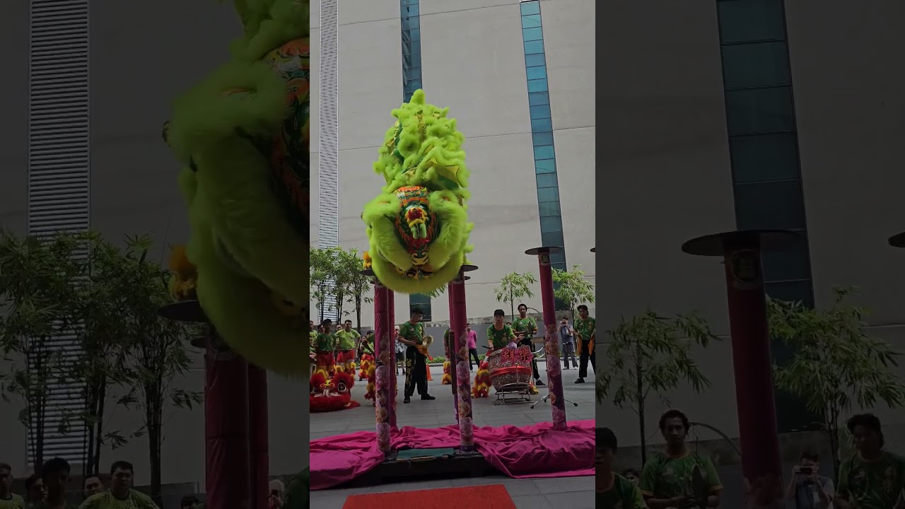 Amazing lion dance front flip by Khuan Loke 群乐