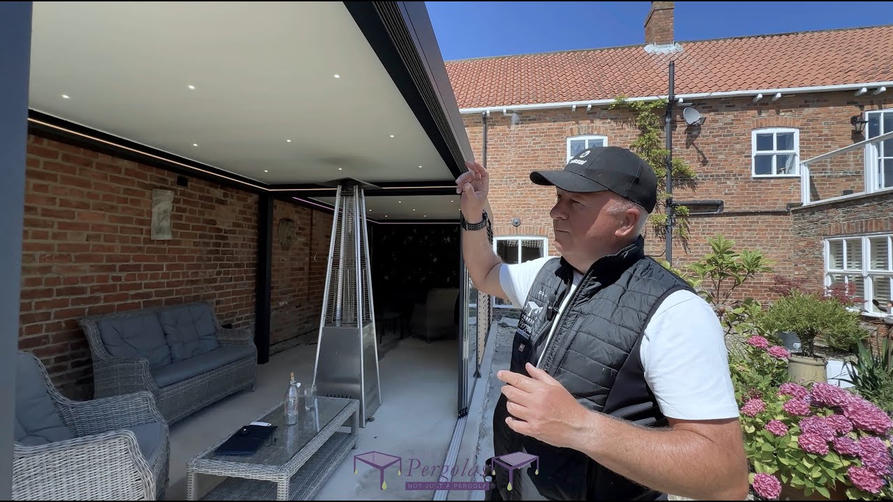 Yorkshire Pergolas - Vista Pergola Dual Roof With Glass Doors & Shutters
