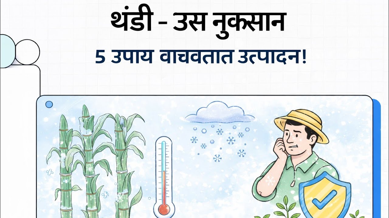 जानेवारीतील कडाक्याची थंडी: 7 दिवसांत उसाची वाढ थांबते? 5 उपाय वाचवतात उत्पादन!