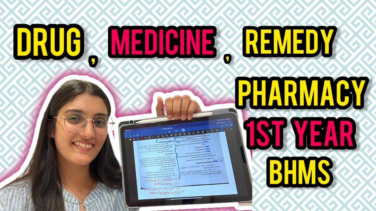 Lecture on DRUG, MEDICINE AND REMEDY| PHARMACY | 1st Yr BHMS