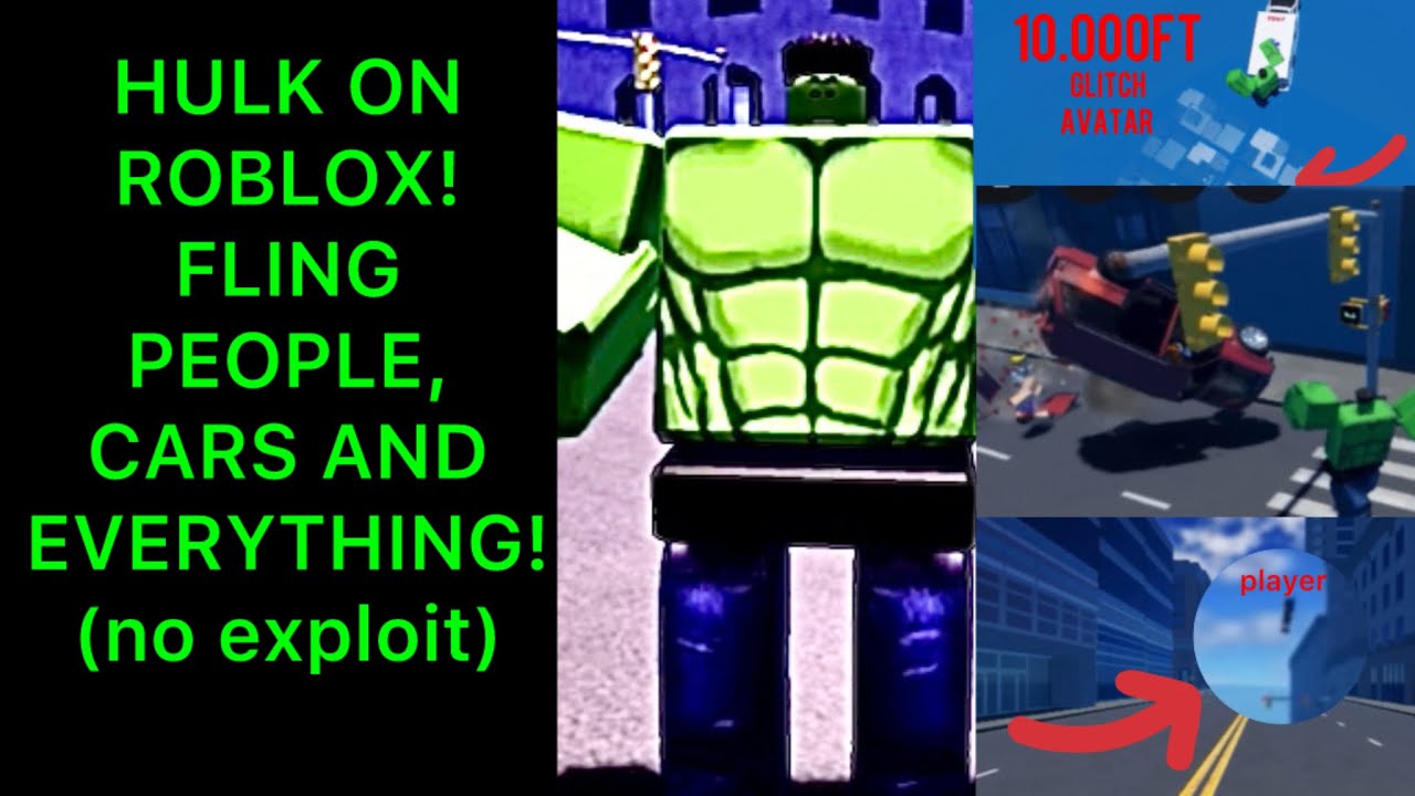 Hulk on Roblox! Fling people and destroy cars with this glitch avatar (no exploit) [SHOWCASE]