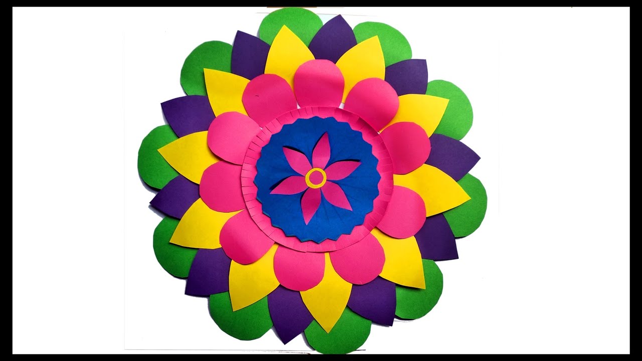 3d paper rangoli/ rangoli making/ 3d rangoli/ how to make 3d rangoli on paper/ paper rangoli making