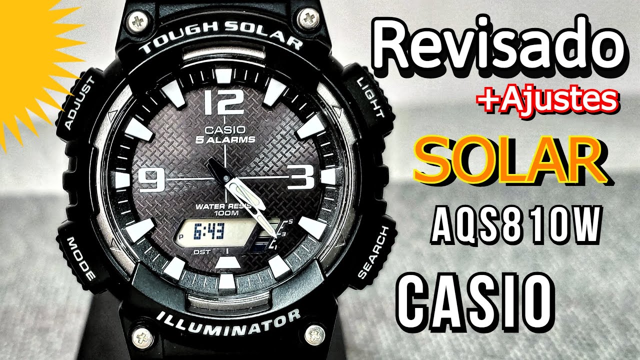 Revisado y ajustes del Casio AQS810W reloj analógico digital Tough Solar