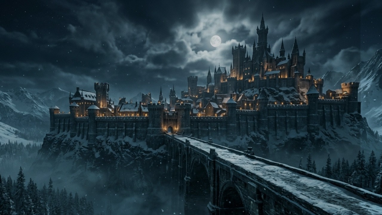 ❄️ Medieval Music for Study | Nordic Winter Castle Ambience with Peaceful Night Mood 🏰