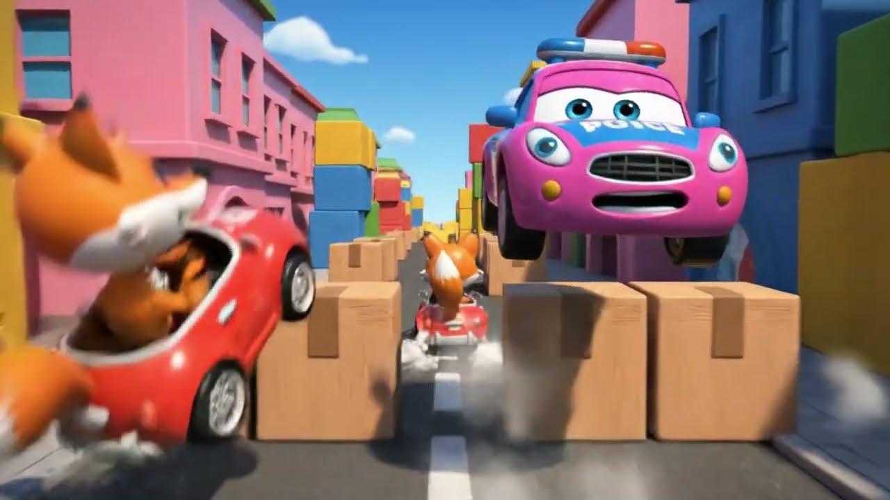 The Wheels on the Police Car | Sing Along Vehicle Song