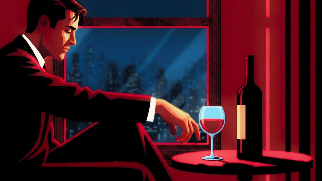 Night city on the Window, Wine on the Table | Long Lofi Retro 1920’s Jazz for Sleep & Relaxation