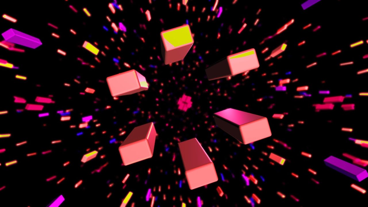 Colorful 3d cube VJ loop celebration and travel animated background video , Copyright FREE video
