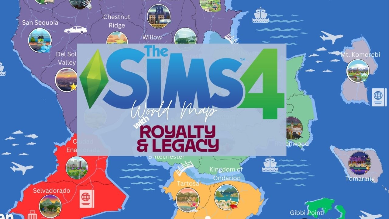 My Sims 4 World Map v9: Updated with the Kingdom of Ondarion