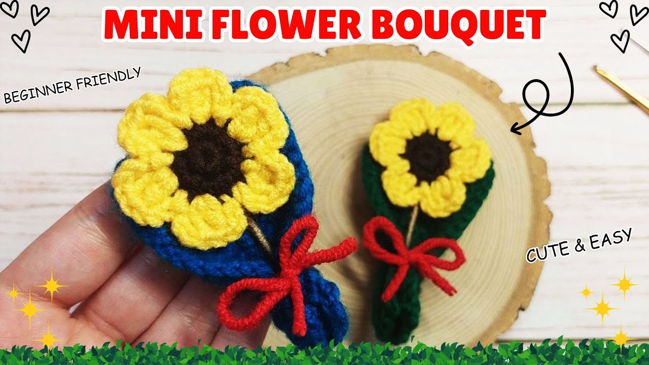 Mini Crochet Flower Bouquet 🌻 | Easy Amigurumi Tutorial