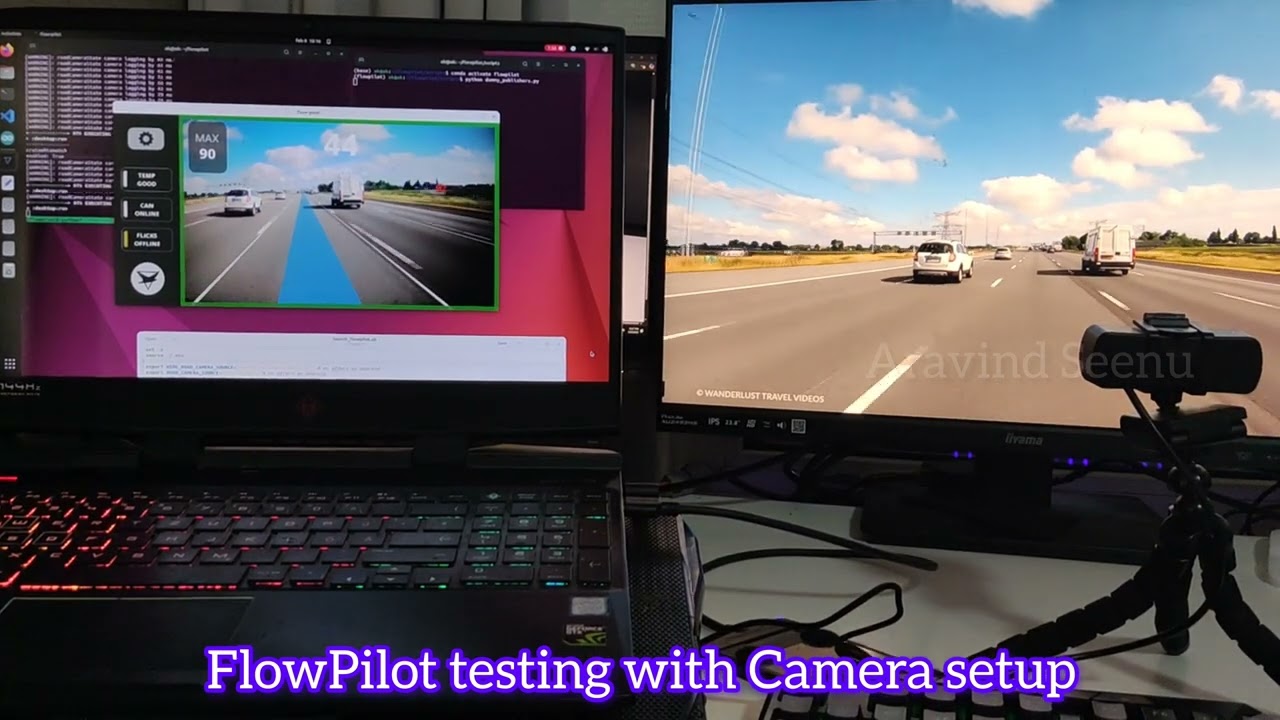 FlowPilot Lane detection Testing using Camera setup