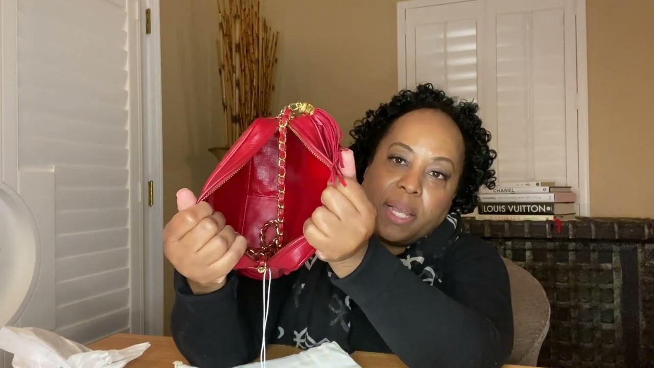 Chanel vintage red camera tassel bag unboxing
