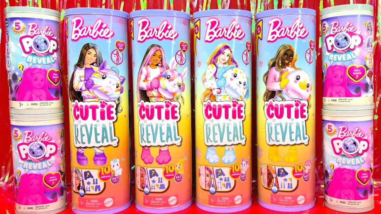 ASMR Barbie CUTIE REVEAL With 60 SURPRISES Oddly Satisfying Toy Unboxing Barbie Pop Reveal