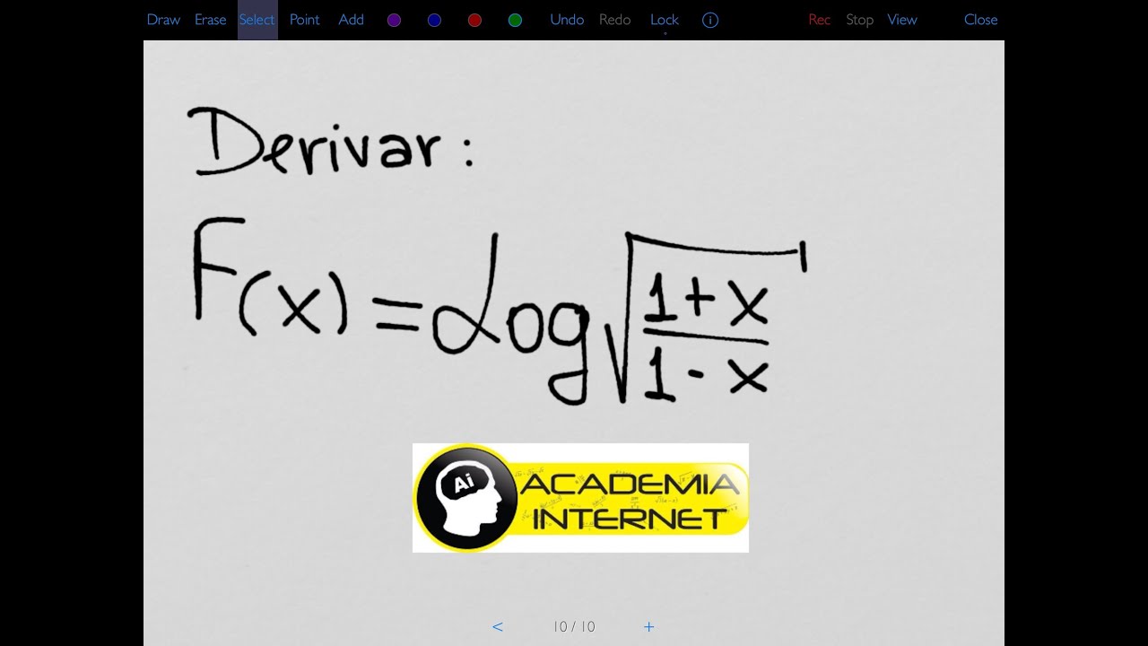 Calcular la derivada de un logaritmo