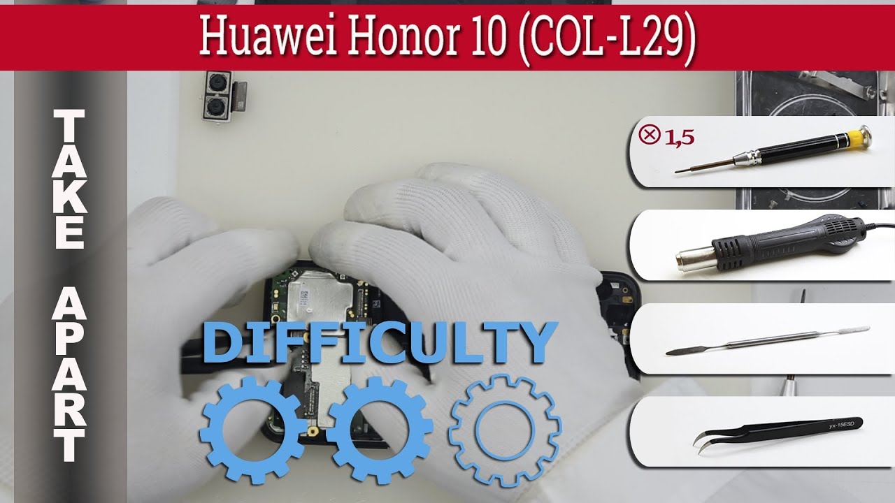 Как разобрать 📱 Huawei Honor 10 (COL-L29) Разборка и ремонт