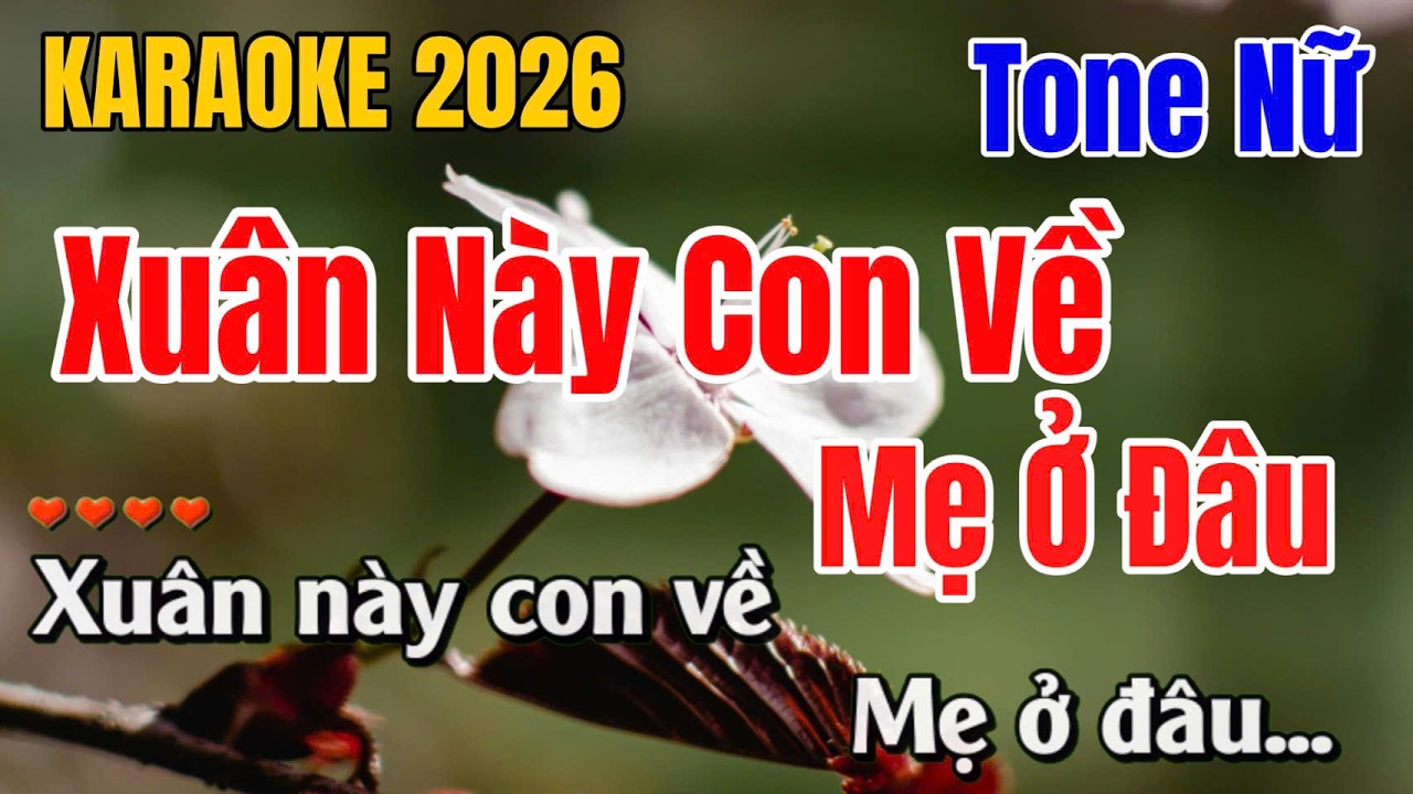 Xuân Này Con Về Mẹ Ở Đâu ➤ Karaoke Tone Nữ ➤ Gia Anh Beat