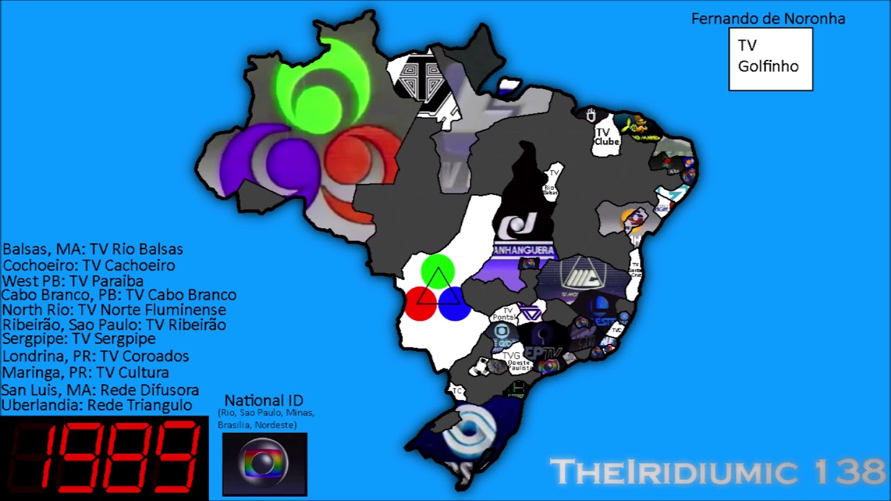 Mapa Cronológico dos Logotipos das Emissoras da Rede Globo (1965-2020)
