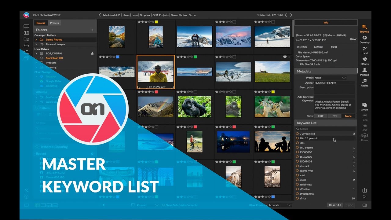 Master Keyword List &ndash; ON1 Photo RAW 2019