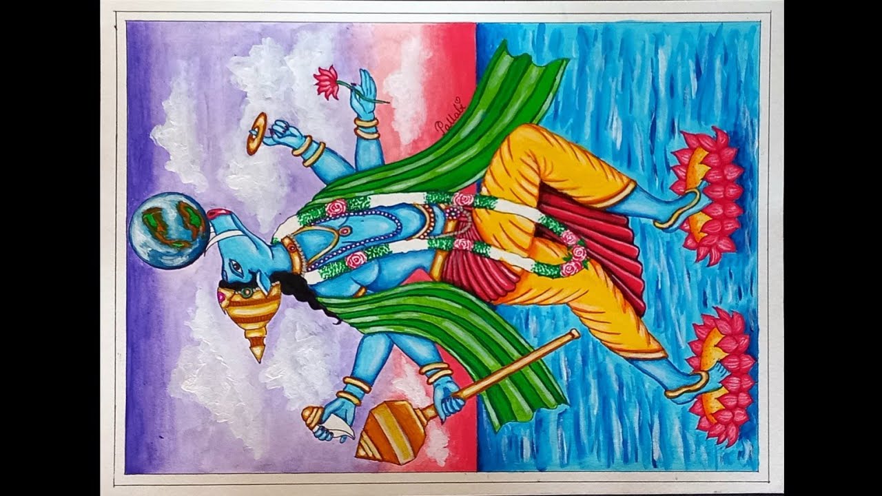 Varaha Avatar Acrylic Painting