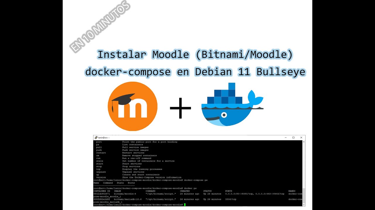 Instalar Moodle utilizando docker-compose.