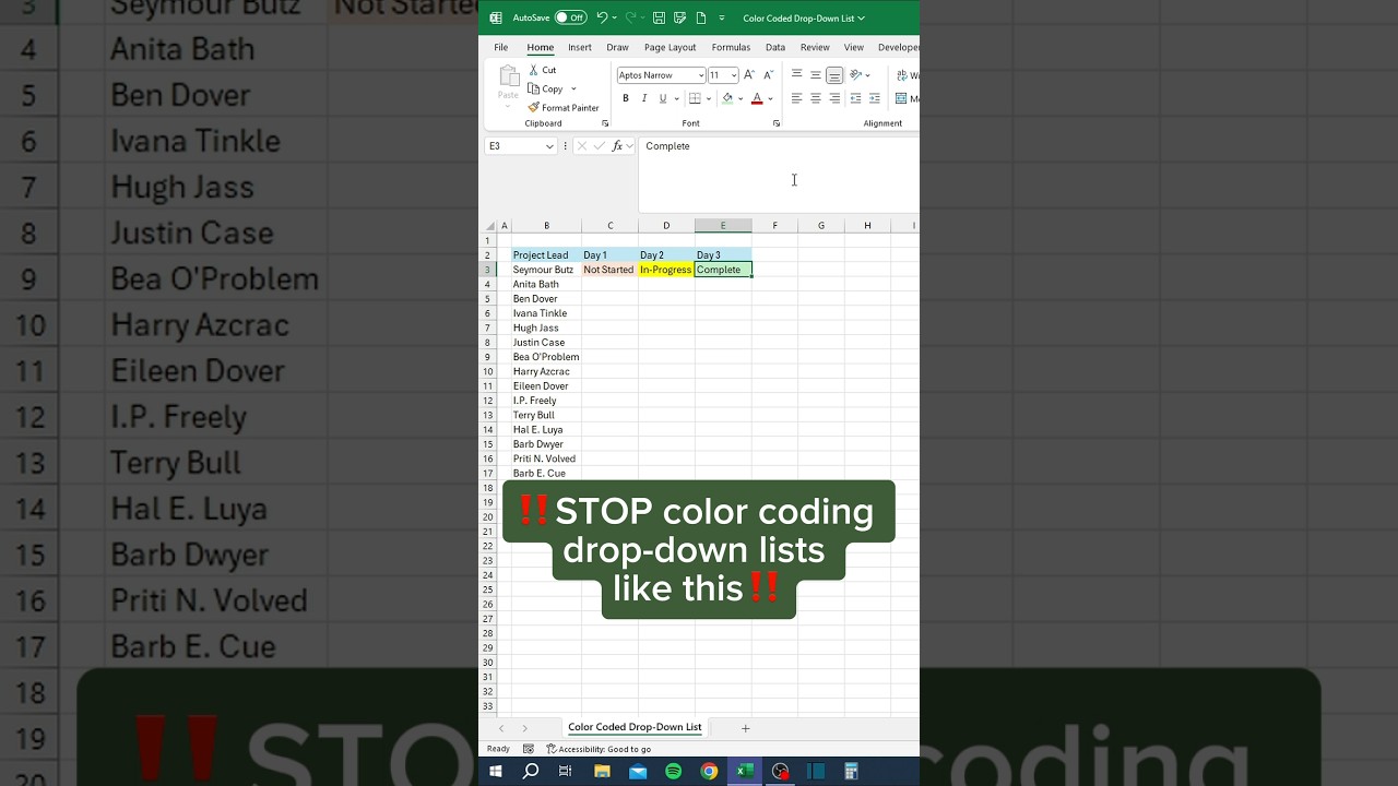 Цветные раскрывающиеся списки в Excel‼️ #excel