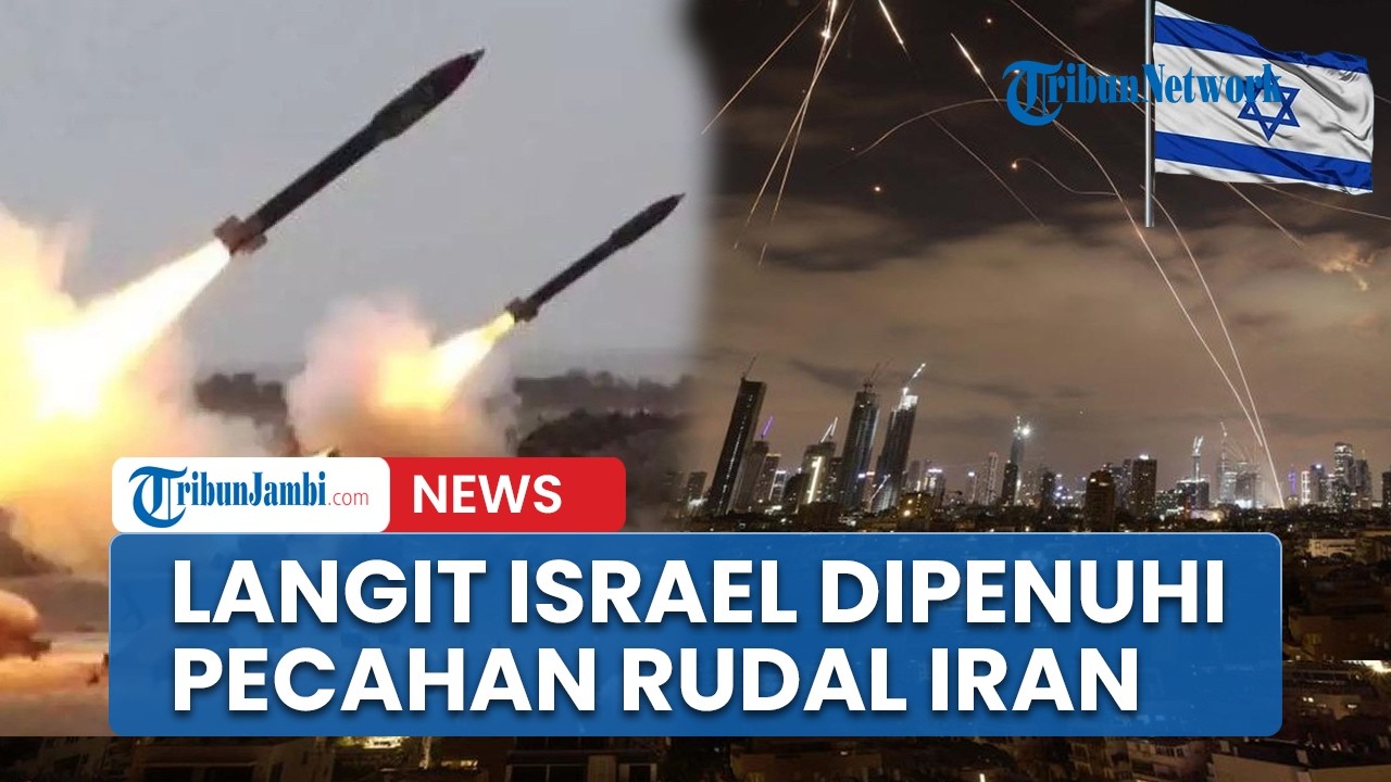 Penampakan Langit Israel! Pecahan Rudal Iran Berhamburan Buat Kepanikan