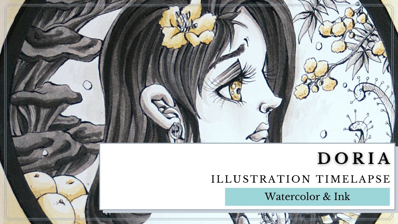 Doria Watercolor and Ink Illustration Timelapse
