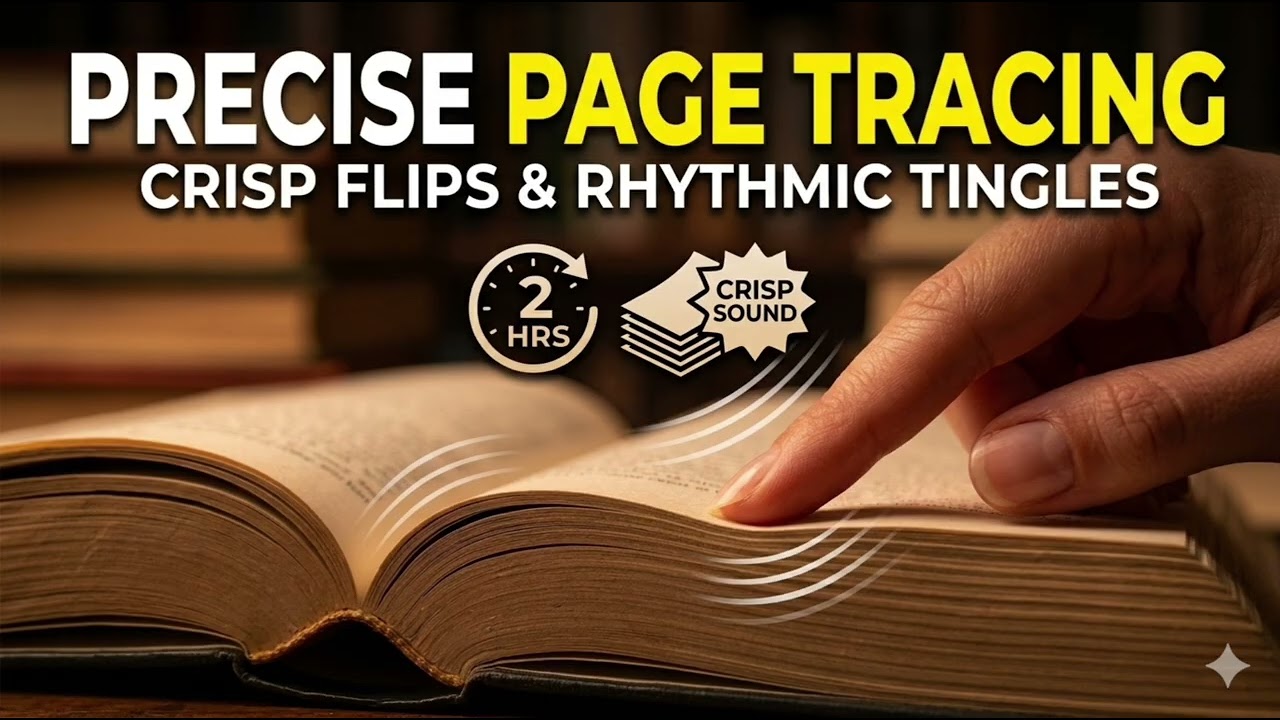 Book Page Tracing & Crisp Flips | 2 Hours ASMR Paper Sounds
