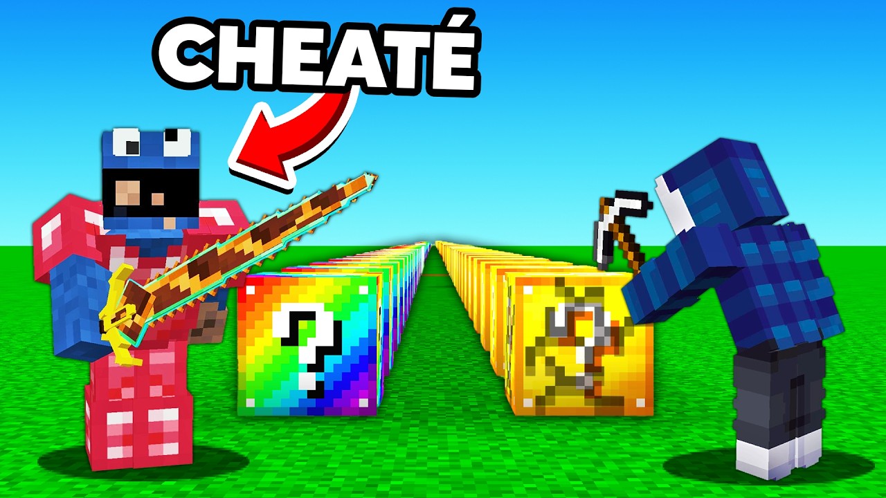 J'ai Fais un Duel de LUCKY BLOCKS Cheatés contre mon Petit Frère !