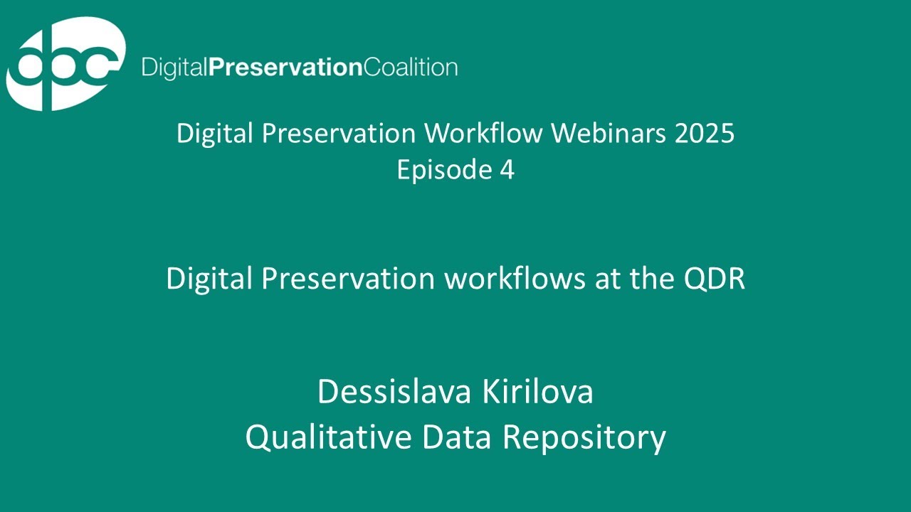 Digital Preservation workflows at the QDR