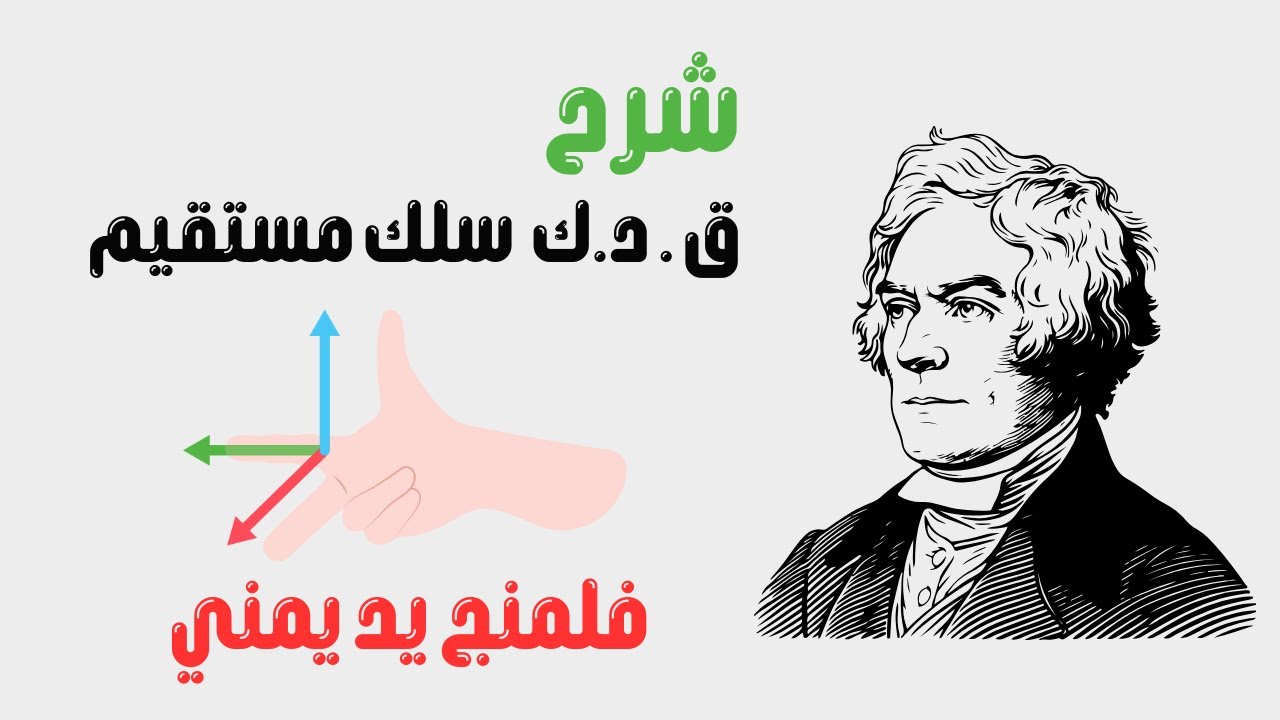 افهم القوة الدفعة الكهربية في سلك مستقيم وقاعدة فلمنج يد يمني بأبسط طريقة ⚡️📐
