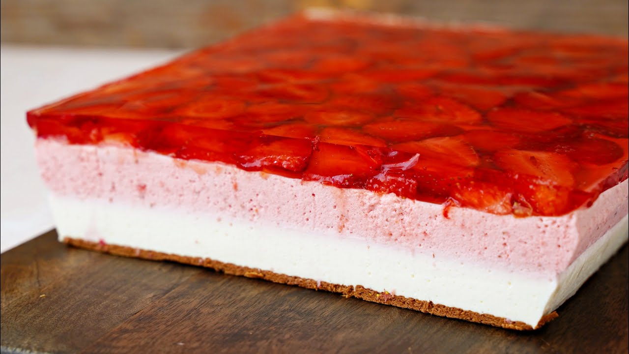 Super ciasto z truskawkami na gorące dni BEZ PIECZENIA - przepis