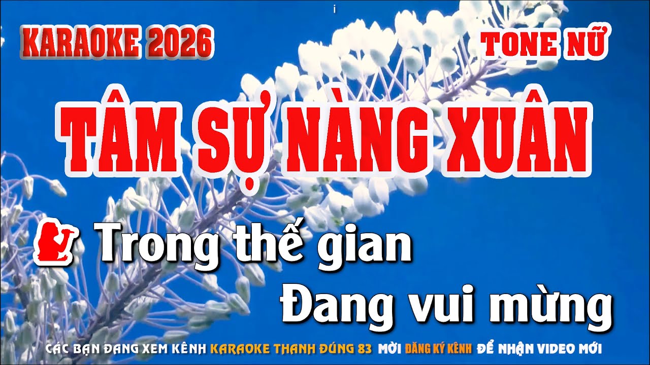 Karaoke Tâm Sự Nàng Xuân Tone Nữ I Karaoke Thanh Đúng 83 I Nhạc Sống Dễ Hát