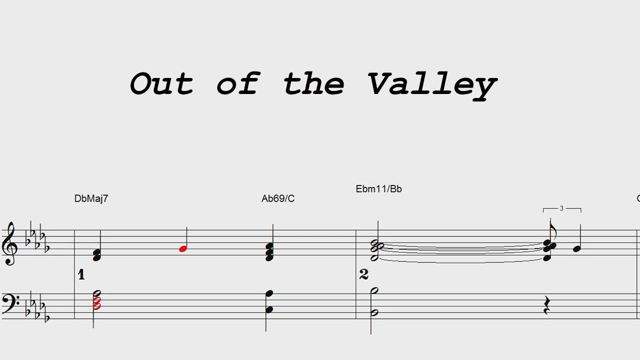 Out of the Valley - ModJazz - Piano sheet music