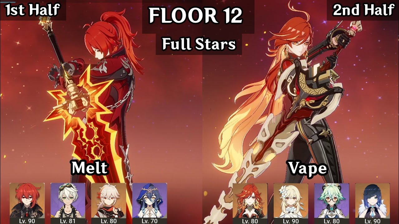 Diluc Melt + Mavuika Vape | 5.7 Spiral Abyss Floor 12 9 Stars | Genshin Impact
