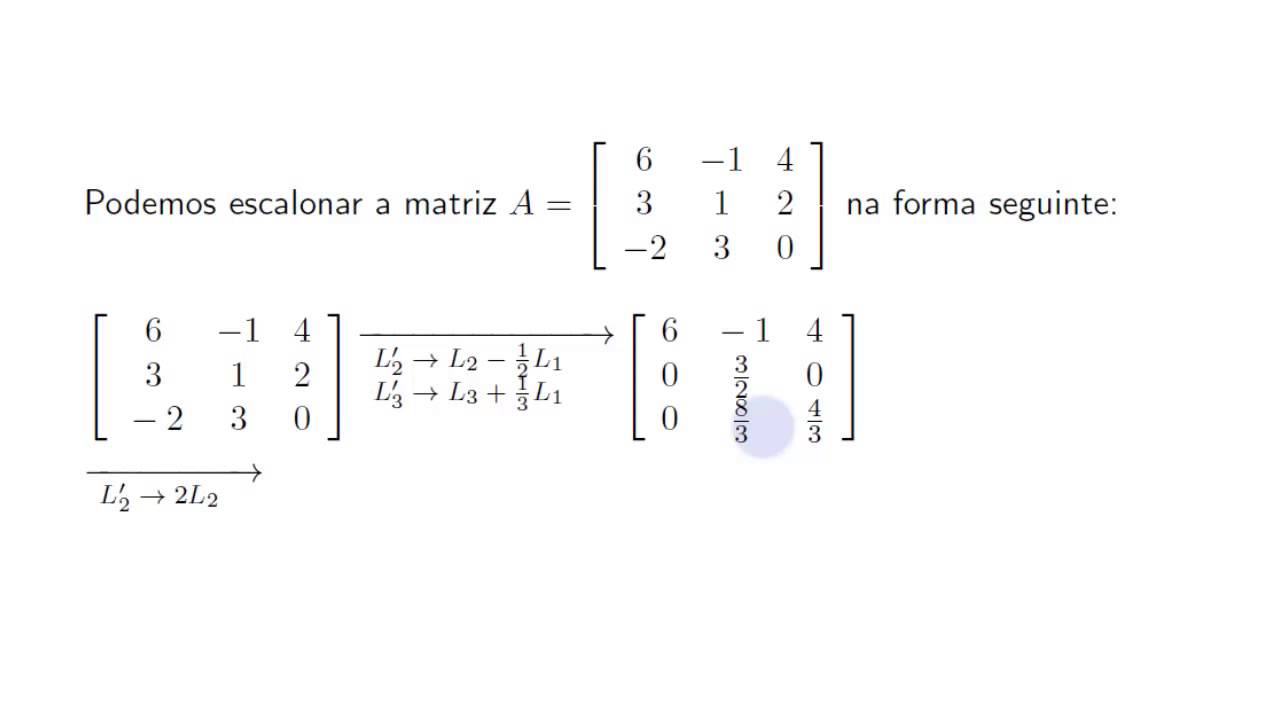 Álgebra linear - caraterística de uma matriz 2