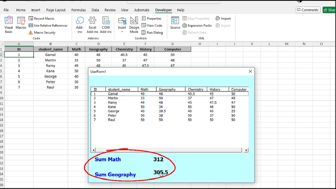 VBA - User Form: How to sum column in listbox - Excel vba code
