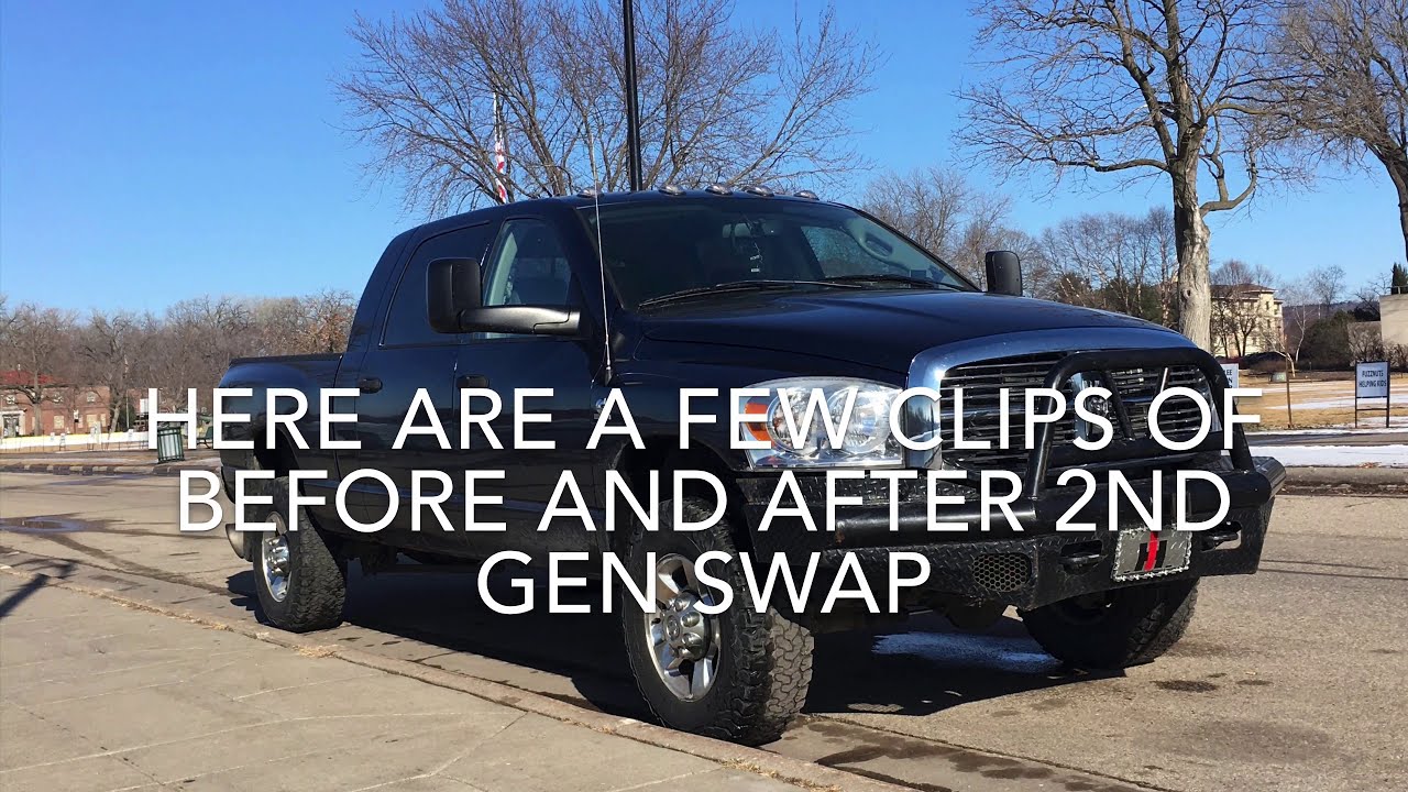 Before and After of my 6.7 Cummins 2nd Gen swap (BorgWarner S467.7 and steed speed 2nd gen manifold)