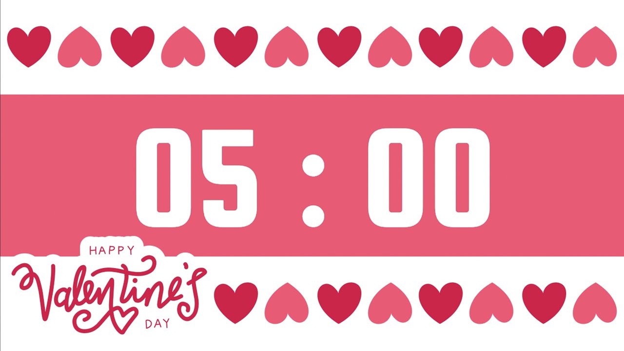 5 Minute Timer | With Happy Acoustic Instrumental Music & Alarm Bell | Happy Valentine's Day ❤️ 💗