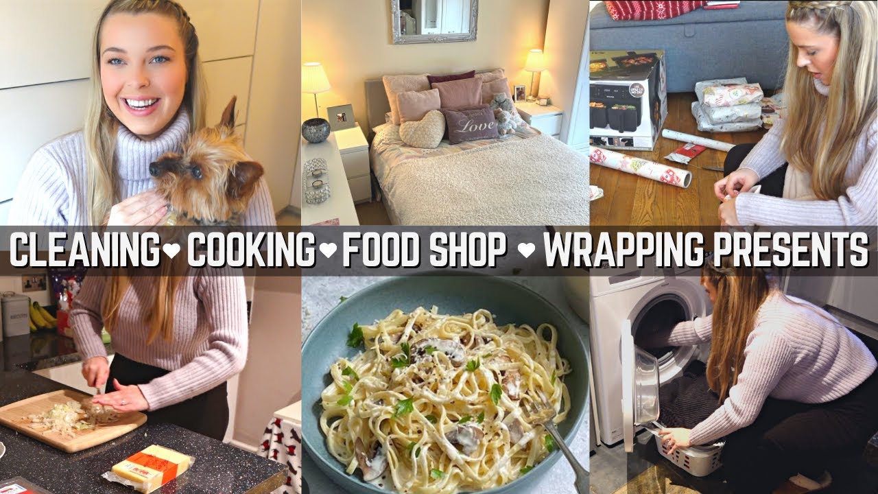 Productive homemaking reset day - speed cleaning, cooking, food shop & wrapping presents