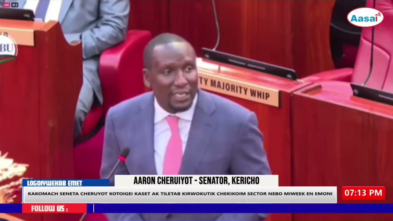 Kericho county Senator Aaron Cheruiyot petitions Martha Koome over Sugarcane sector cases.