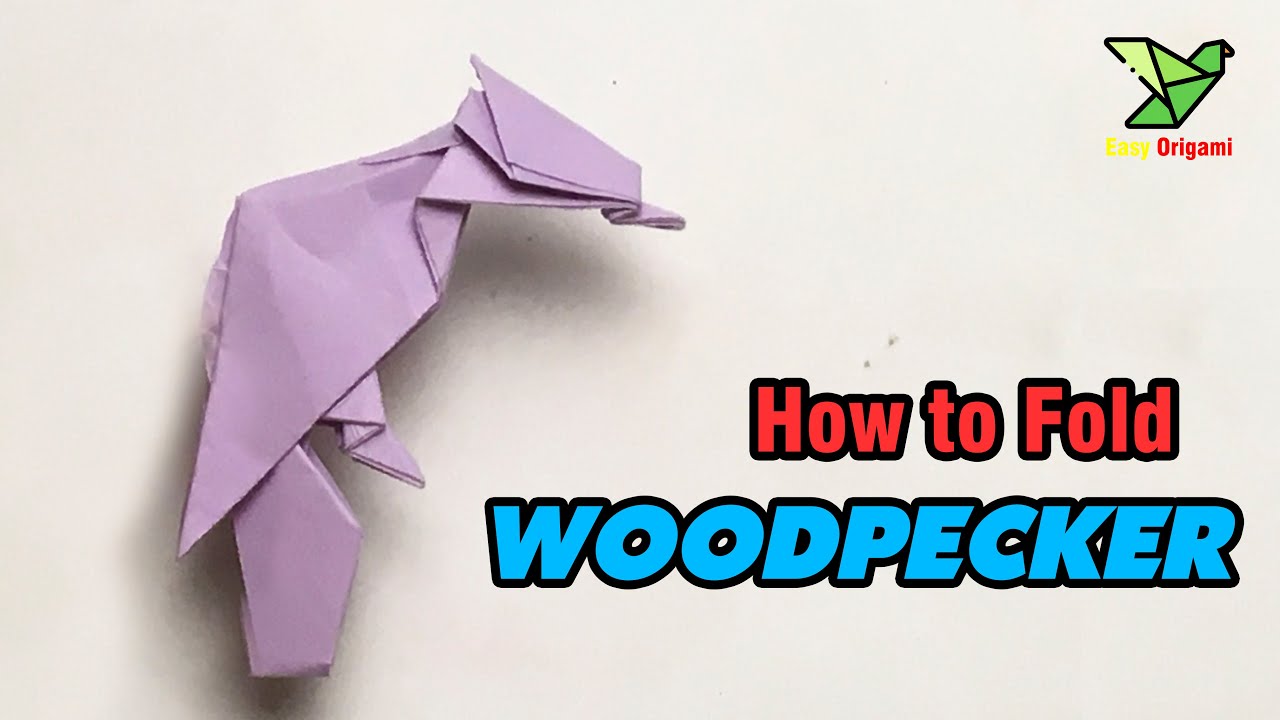 Folding WOODPECKER tutorial | Folding paper woodpecker step by step | origami woodpecker