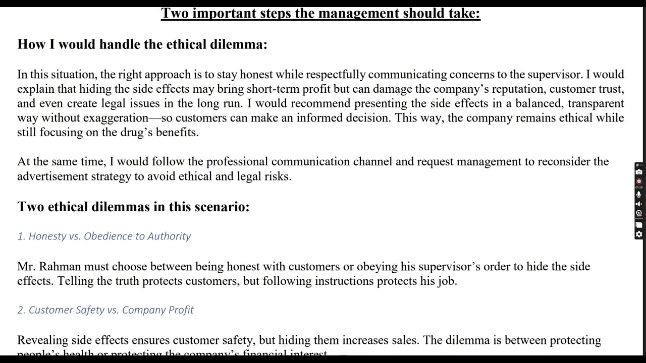 MGMT628 GDB Solution | Ethical Dilemma in Marketing