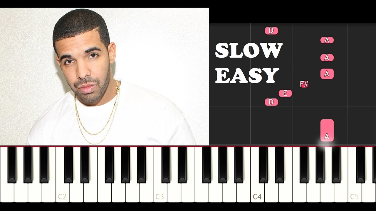 Drake - Madiba Riddim (SLOW EASY INSTRUMENTAL PIANO TUTORIAL)
