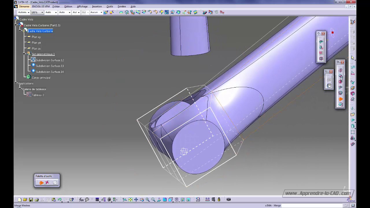 Catia V5 - Imagine and Shape (IMA) - Cadre Vélo Carbone